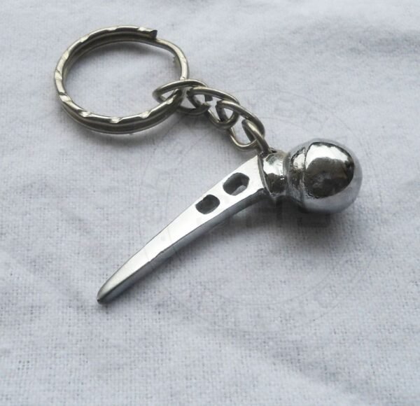 Keychain - Silver Plated Hip Prosthesis Orthopedic