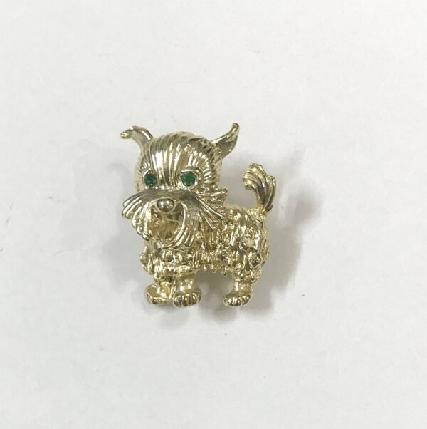 Shih Tzu Dog Brooch, Gold Finish - Image 5