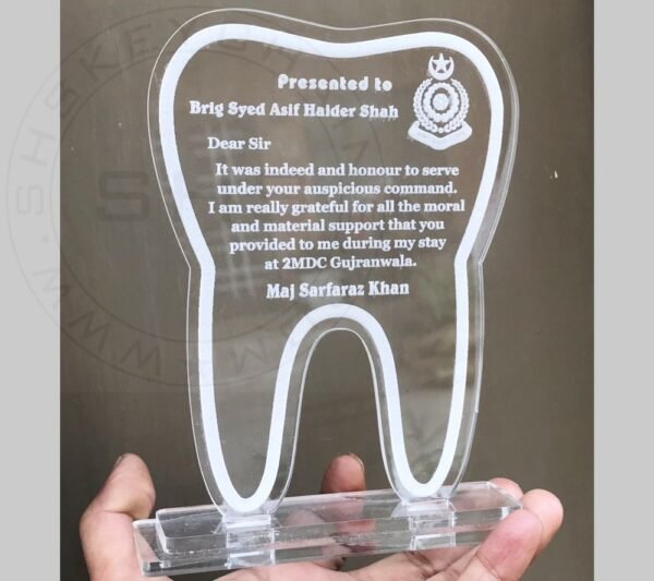 Award-Personalized Tooth Shaped Dental Plaque