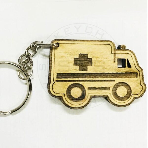 Keychain - Laser Cut Ambulance Shaped