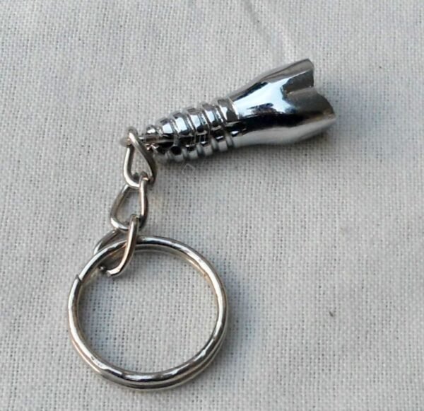 Tooth Shaped Implant Keychain Silver Plated - Image 4