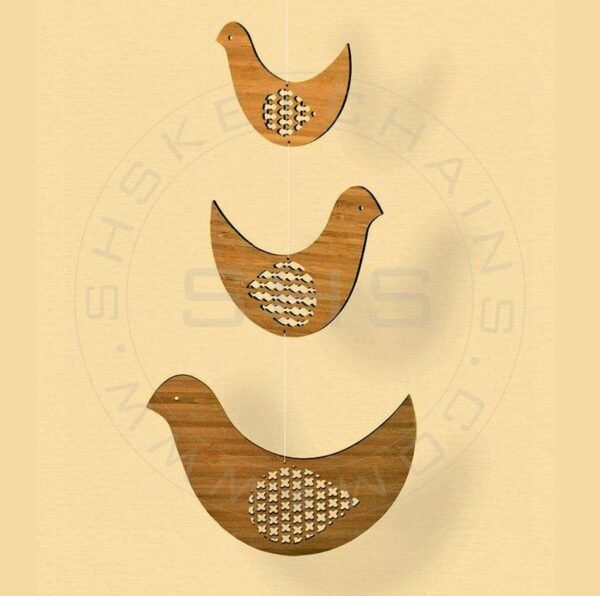 Laser Cut Wooden Doves Chimes for Kids