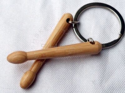 Pair of Wooden Drumsticks Music keychain