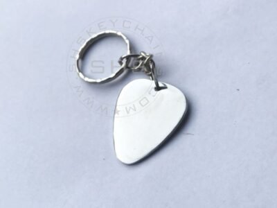 Stainless Steel Guitar Pick Keychain
