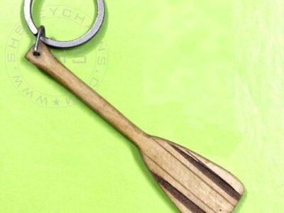 Paddle Shaped Wooden Keychain - Large