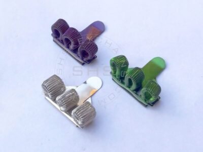 Triple Hole Metal Spring Pen Holder With Pocket Clip
