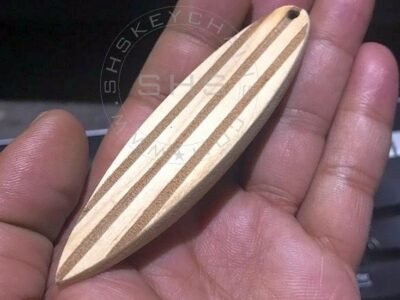 Miniature Surfboard Wooden Keychain
